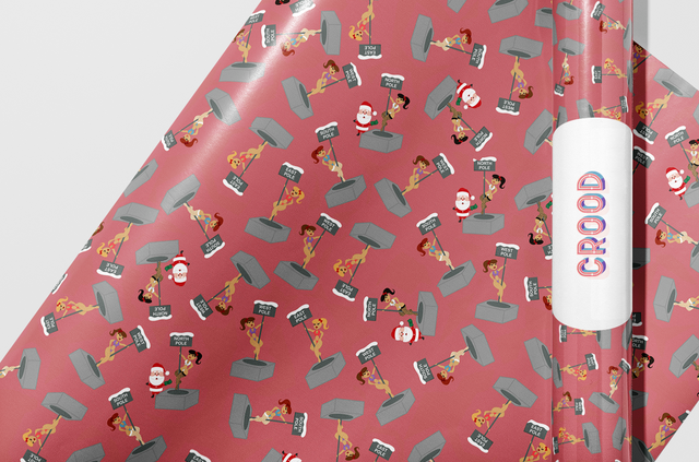 Funny Santa Christmas Wrapping Paper